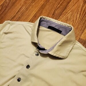 Greyson Golf Polo Shirt Men Medium Yellow Striped Performance Stretch